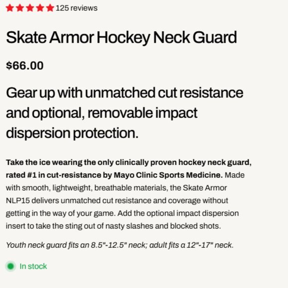 Skate Armor Hockey Neck Guard - NEW (12"-17" neck) - Picture 2 of 8